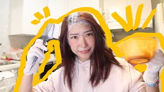 bleaching my roots like billie eilish but it's bleach asmr and a boring video