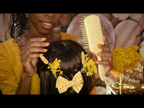 ASMR Detailed Hair Styling_Handmade Bridal flower HairPin _Extra Delicate Hair Fixing