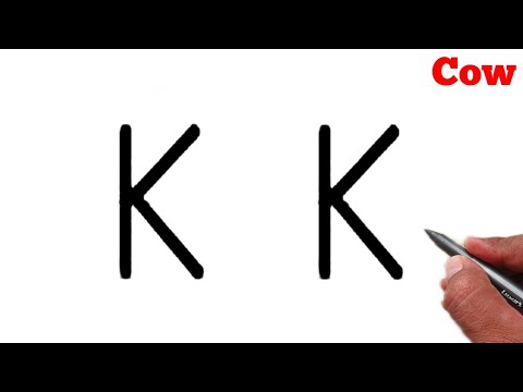 How to draw cow from letter KK | easy cow drawing for beginners | cow drawing video