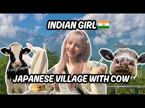 INDIAN GIRL VISITING JAPANESE VILLAGE WITH COW😱