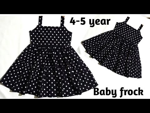 Shoulder strip baby frock Double layer baby frock cutting and stitching, baby frock ,