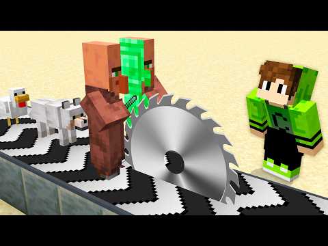 CORTEI OS MOBS AO MEIO NO MINECRAFT!