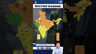 Weather Warning for 12th June, 2026 #shortvideo #southwestmonsoon #shorts #youtubeshorts
