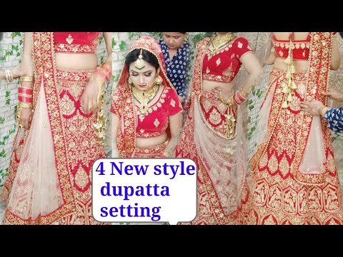 Real bridal double duptta setting || Easy and different style|| single dupatta setting (Hindi)