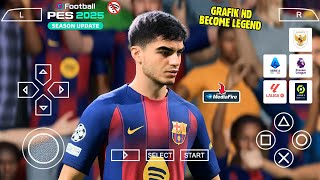 eFootball PES 2025 PPSSPP Offline Full Update Liga Eropa & Timnas Indonesia Terbaru 2025