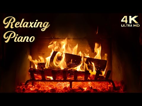 Crackling Fireplace &amp; Relaxing Piano Music Ambience - Warm and Cozy Study Music Ambience