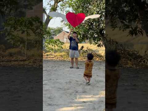 ZAIN TERBANGKAN LAYANGAN LOVE BERSAYAP TERBESAR!!! SERU #layangan #love #shorts #layanglayang