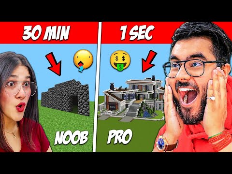 PRO VS NOOB BUILD BATTLE MINECRAFT 😂 | Hitesh KS