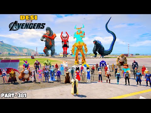 DESI Avengers and THOR Trying to Stop GOKU and Saitama Fight Each Other For DEVILGIRL in GTA 5 |#381