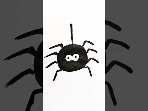 Spider 🕷️ Acrylic Painting For Kids #spider #spiderman #painting #shorts #halloween #nurseryrhymes