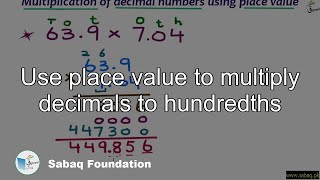 Use place value to multiply decimals to hundredths