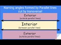 Naming Angles with Parallel Lines and Transversals