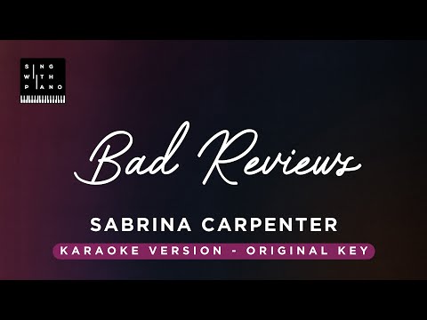 Bad reviews – Sabrina Carpenter (Original Key Karaoke) – Piano Instrumental Cover with Lyrics