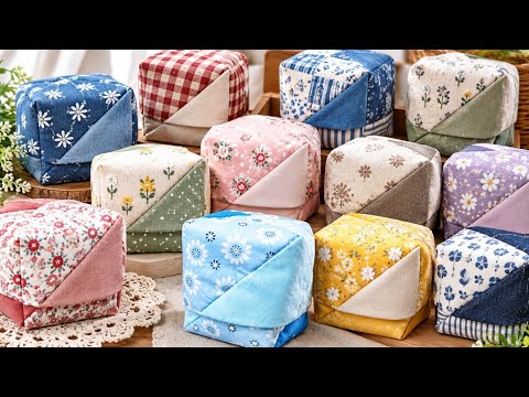 💎DIY Fabric Gift Boxes | Beautiful Scrap Fabric Sewing Idea