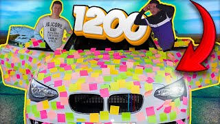 LE LLENO el COCHE con 1200 POSITS🚘 BROMA A MI COMPAÑERO🤭 [Stoyan YT]
