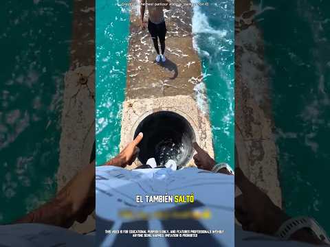 El hombre decidió nadar dentro del agujero de agua 😮❤️ #shorts