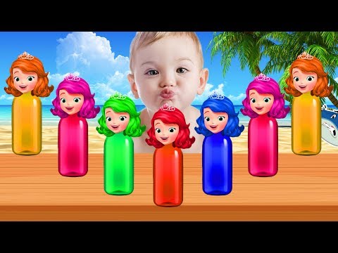 Learn colors with Colorful Sofia Bottles Finger Family Song Collection - Learn colours for children