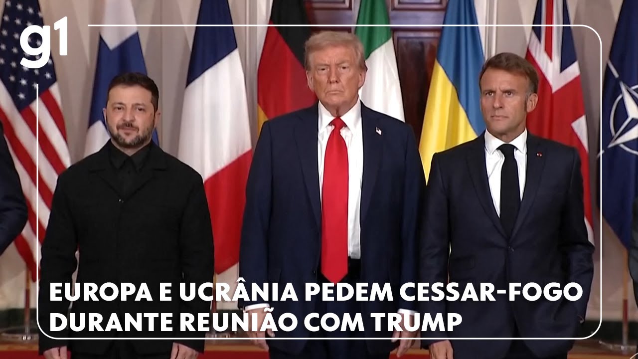 Europa e Ucrânia exigem cessar-fogo em conflito com a Rússia durante reunião com Trump