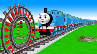 【踏切アニメ】あぶない電車 3 TRAIN Thomas vs Fumikiri 3D Railroad Crossing Animation #train