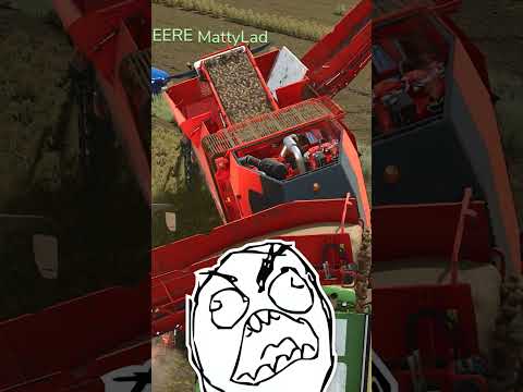 HE ALMOST FLIPPED HIS POTATO HARVESTER TURNING! 😲😲 | Farming Simulator 25 #shorts #farmingsimulator