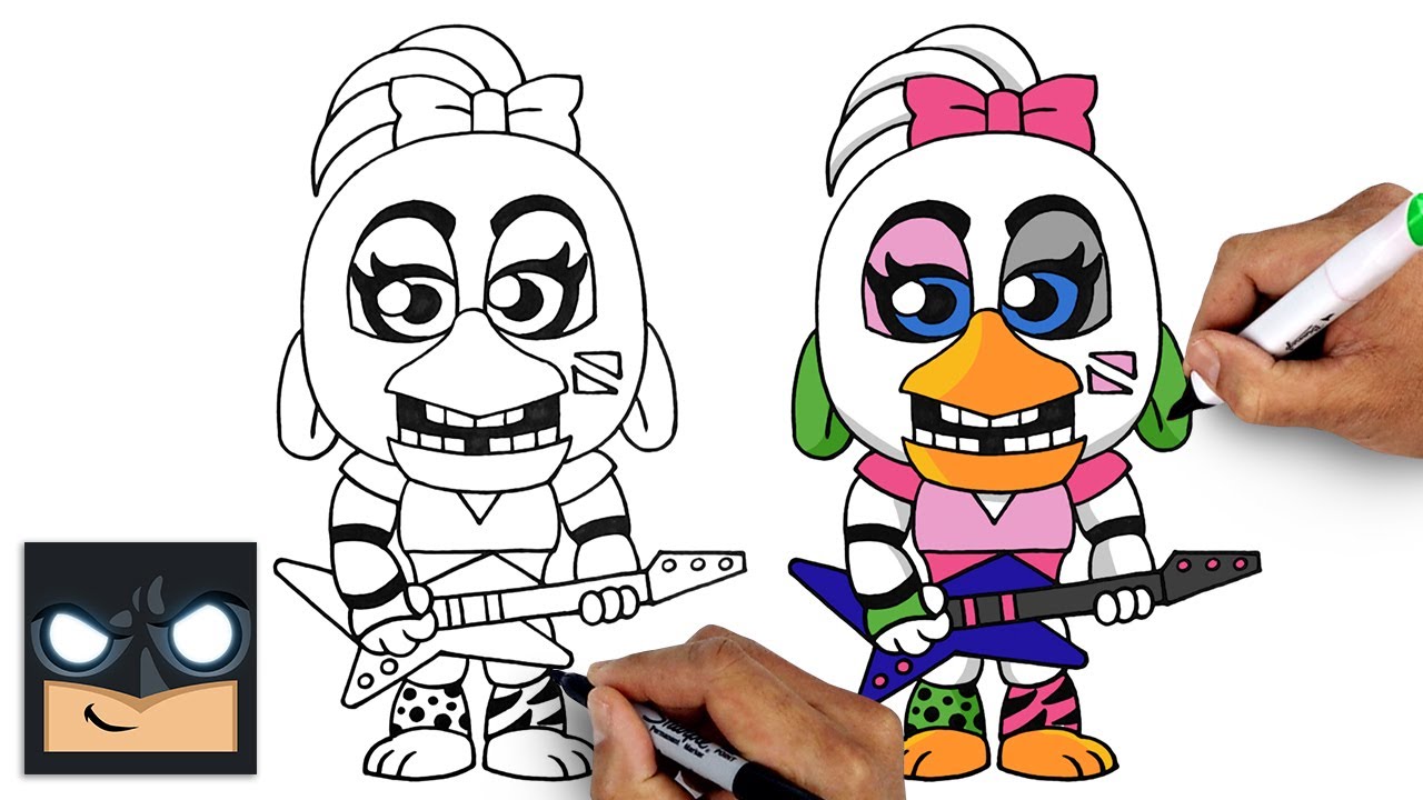 How To Draw Glamrock Chica - Five Nights At Freddy\'s Security Breach (Draw & Color)