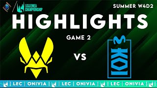 VIT vs MKOI Highlights Game 2 LEC 2025 Summer Team Vitality vs Movistar KOI by Onivia