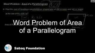 Word Problem of Area of a Parallelogram