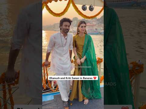 #kritisanon and #dhanush in #banaras for their movie #tereishkmein ❤️