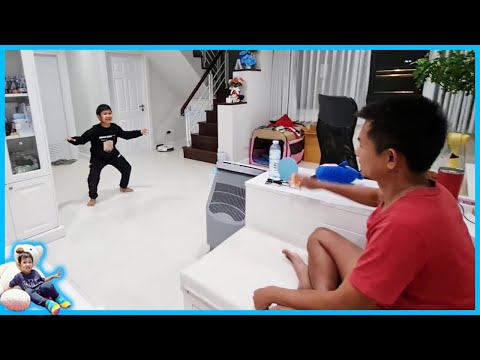 น้องบีมลูกแม่บี | เล่นปาปิงปองกับป๊าบาส