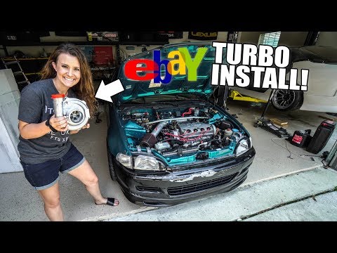 $600 eBay TURBO KIT INSTALL ON THE SLEEPER CIVIC!
