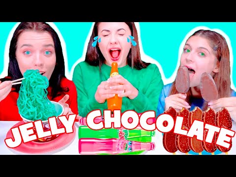 ASMR Chocolate VS Jelly VS Real Food Eating Sounds