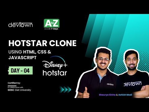 [LIVE] DAY 04 - Hotstar Clone using HTML, CSS & JavaScript | COMPLETE in 7 - Days