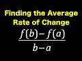 Average Rate of Change and Functions