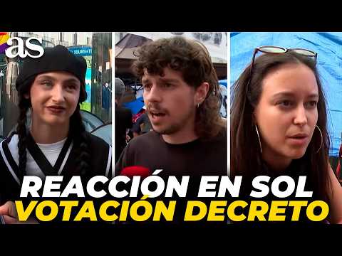 Decepción en la <strong>PUERTA</strong> <strong>DEL</strong> <strong>SOL</strong> tras la votación <strong>del</strong> DECRETO LEY: así reaccionan los acampados