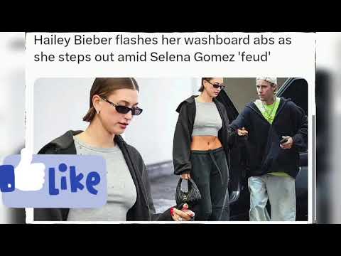 Hailey Bieber flashes her washboard abs as she steps out amid Selena Gomez 'feud'