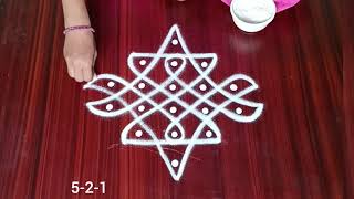 3 குட்டி ஆடி மாத கோலங்கள். Small daily use Dot kolam designs. Easy rangoli. Simple muggulu.