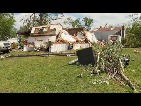 YouTube video thumbnail: Tornadoes rip Through Clinton County, Illinois, Communities
