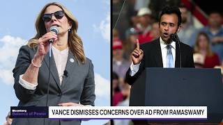 YouTube video thumbnail: Trump, Vance Defend Ramaswamy Ad Against Opponent in Ohio Race