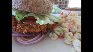 Low Fat Vegan No Oil "Handstand Burger" by Jeff Novick from Plant-Strong Cookbook