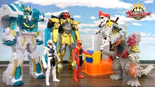人形劇【ナンバーワン戦隊ゴジュウジャー】ゴッドネス合体…できない!!伝説の海賊からテガソードホワイトバーンの合体パーツを取り返せ!!