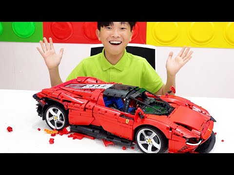 Color Block Car Toy Assembly with Game Play - Lego Technic for Kids