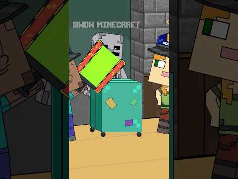 Police Search Challenge: Bad Villager Got Caught #shortminecrafts