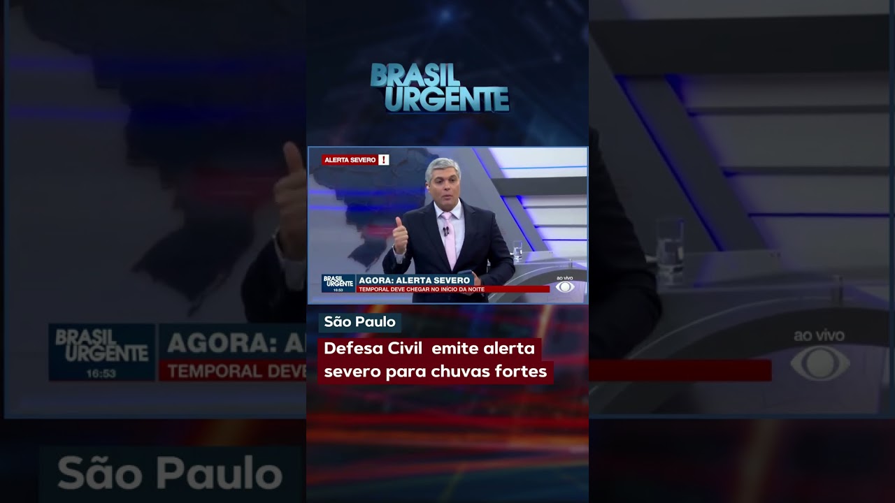 Defesa Civil emite alerta severo para chuvas fortes em SP