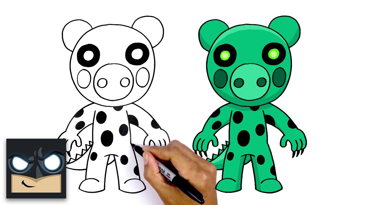 How To Draw Dino Piggy - Roblox