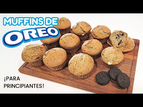 Muffins de Oreo sin batidora (grandes como de cafetería)