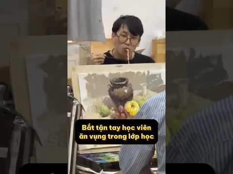 Lớp học vẽ bất ổn #14: Ăn vụng trong lớp bị cô bắt tận tay và cái kết #painting #funny #vuinhon