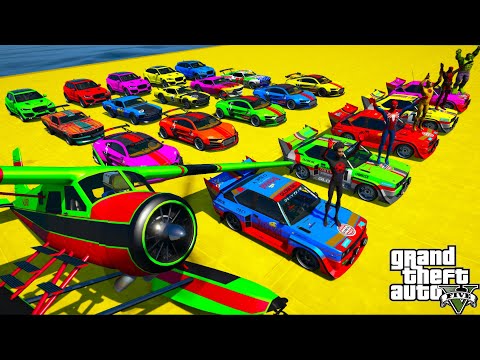 Desafio na Rampa com Carros! Epic Stunt Race Challenge on Super, Muscle, SUV Cars GTA V