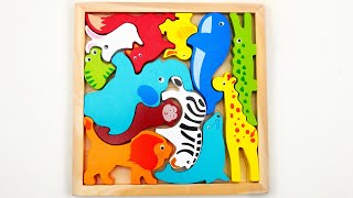 Wild Animal Puzzle Fun! 🐘🦒 Learn Their Names! 🧩✨ | Best Activity Game for Kids & Toddlers