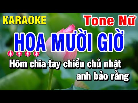 Karaoke Hoa Mười Giờ Nhạc Sống Tone Nữ | Huỳnh Anh