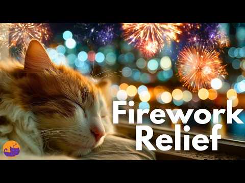 Firework Noise Anxiety Relief for Cats 🐱 Calming 4th of July Music 🎆
